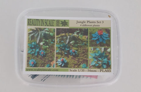 リアリティインスケール PLA03 1/35 ジャングル植物 3 - 4 種類の植物