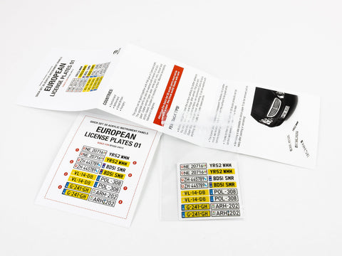 レッドフォックススタジオ RFSQS-24012 1/24 ヨーロッパ ナンバープレート vol.01 (ユニバーサル用)