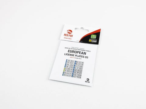 レッドフォックススタジオ RFSQS-24016 1/24 ヨーロッパ ナンバープレート vol.03 (ユニバーサル用)