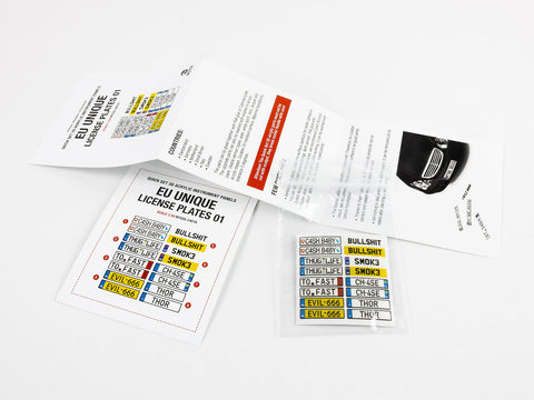 レッドフォックススタジオ RFSQS-24019 1/24 個性的ナンバープレート vol.01 (EUフォーム) (ユニバーサル用)