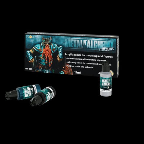 スケール75 SSE-009 メタル&アルケミースチールペイントセット(水性アクリル)（8本入）