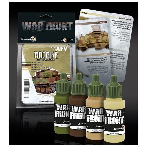 スケール75 SSE-041 ノルマンディ ボカージュ戦ペイントセット(水性アクリル)（4本入）