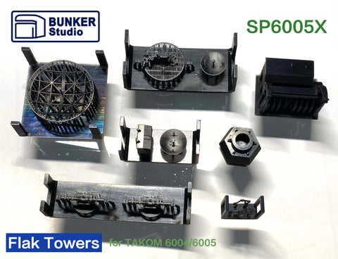 バンカースタジオ SP6005X 1/350 WWIIドイツ 高射砲タワー レーダー,測距儀(タコム6004/6005用)