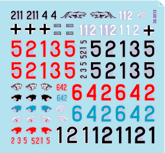 Star Decals 35-3013 1/35 Early Panthers. Panther Ausf D in 1943. Pz.Abt. 51, Pz.Abt. 52, GD Panther Abt. Grossdeutschland. 