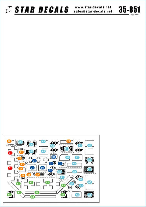 スターデカール 35-851 1/35 ドイツ 第1スキー猟兵師団-RSO,T-34/76 41年型, T-34/76 43年型, グリレH型, キューベルワーゲン