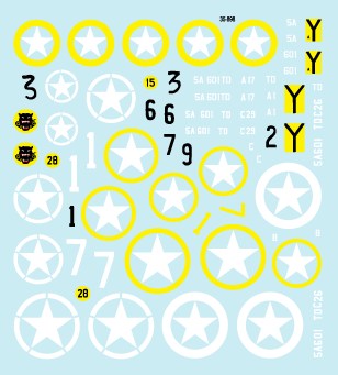 スターデカール 35-898 1/35 第601駆逐戦車大隊 M5A1スチュアート, M2ハーフトラック,M10 GMC イン イタリア