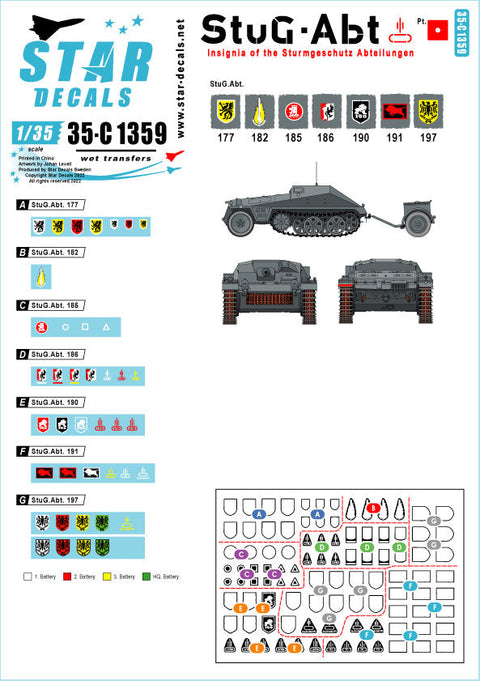 スターデカール 35-C1359 1/35 突撃砲の部隊 #1