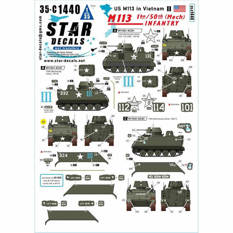 スターデカール 35-C1440 1/35 ベトナムにおける米軍M113 #2 M113A1ACAV 第 50 歩兵（機械化）大隊