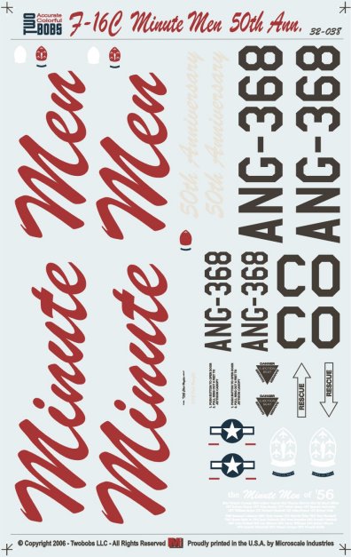 トゥーボブス 32-038 1/32 F-16CコロラドANGミニットメン50周年記念