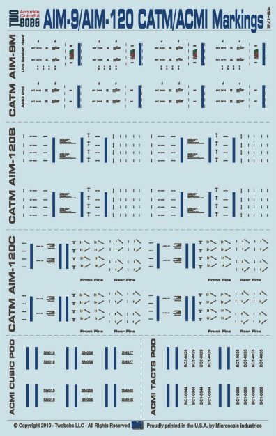 トゥーボブス 48-172 1/48 AIM-9/AIM-120 CATM/ACMI マーキング
