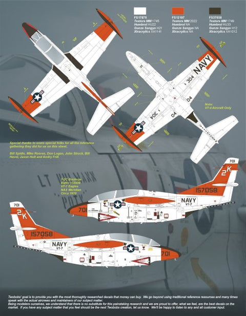 トゥーボブス 72-088 1/72 アメリカ海軍訓練飛行隊 パート1 T-2C