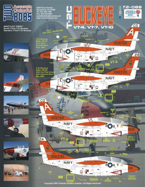 トゥーボブス 72-088 1/72 アメリカ海軍訓練飛行隊 パート1 T-2C