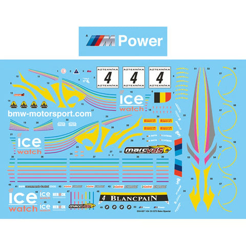 ベクターワンデカール D24-007 1/24 BMW Z4 GT3 2013 バクーワールドチャレンジ スペシャルマーキング (フジミ用)