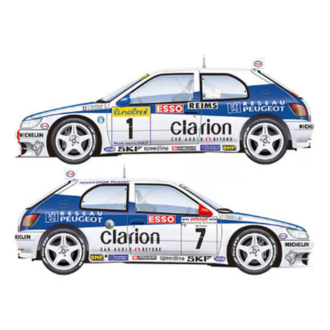 ベクターワンデカール D24-013 1/24 プジョー 306 マキシ WRC モンテカルロ / ツールドコルス 1996 フルデカール (NuNu用)