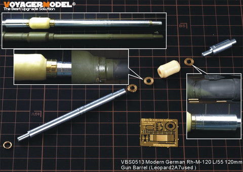 ボイジャーモデル VBS0513 1/35 現用ドイツ レオパルト2A7 120mm L/55 金属砲身セット(モンモデル TS-027用)