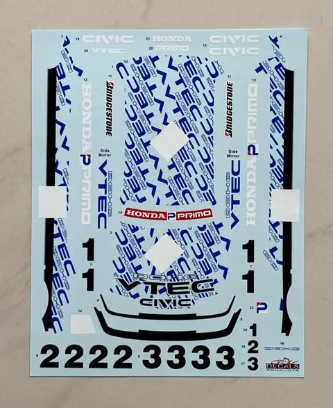 SKデカール SK24195 1/24 ホンダ シビック EF9 Gr.N 鈴鹿サーキット テストカー 1990（Beemax用）