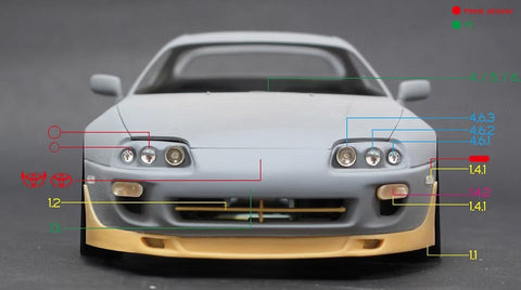 ZoomOn Z003 1/24 トヨタ スープラ(JZA80) ポール パーツセット