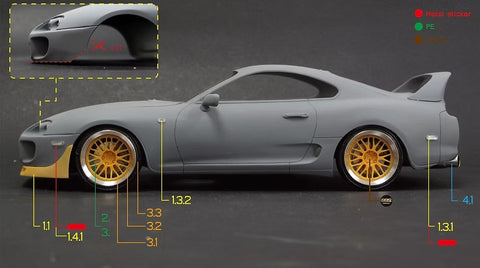 ZoomOn Z003 1/24 トヨタ スープラ(JZA80) ポール パーツセット