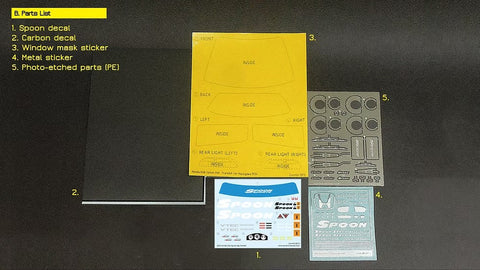 ZoomOn Z005 1/24 ホンダ シビック EG6 スプーン パーツセット