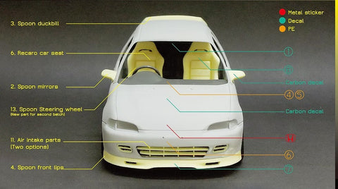 ZoomOn Z005 1/24 ホンダ シビック EG6 スプーン パーツセット