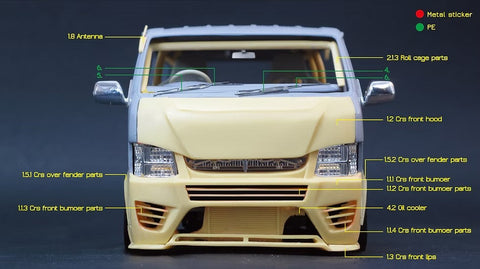 ZoomOn Z040 1/24 トヨタ ハイエース CRS 弐号機 パーツセット(アオシマ用)