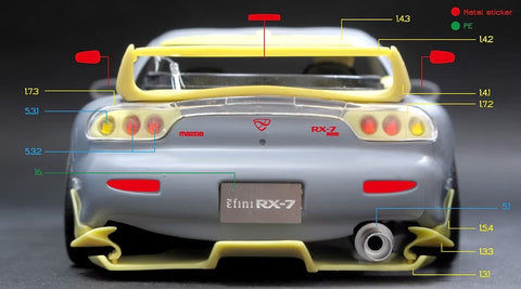 ZoomOn Z076 1/24 マツダアンフィニ RX-7 (FD) A-Spec パーツセット