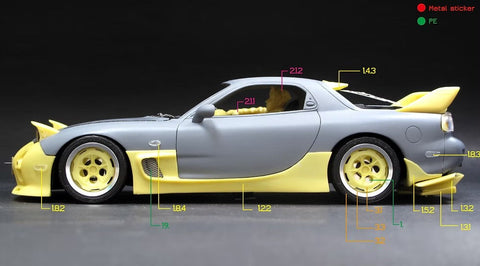 ZoomOn Z076 1/24 マツダアンフィニ RX-7 (FD) A-Spec パーツセット