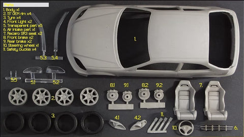 ZoomOn Z116 1/24 ホンダ シビック タイプR EK9 最終型 パーツセット