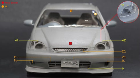 ZoomOn Z116 1/24 ホンダ シビック タイプR EK9 最終型 パーツセット