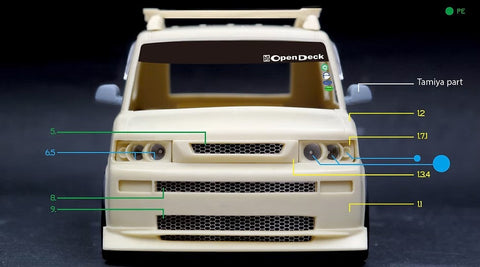 ZoomOn Z129 1/24 トヨタ bB オープンデッキ (NCP34) パーツセット