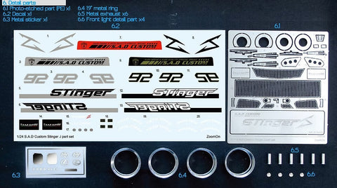 ZoomOn Z136 1/24 ハイエース S.A.D カスタムスティンガー J パーツセット