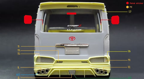 ZoomOn Z136 1/24 ハイエース S.A.D カスタムスティンガー J パーツセット