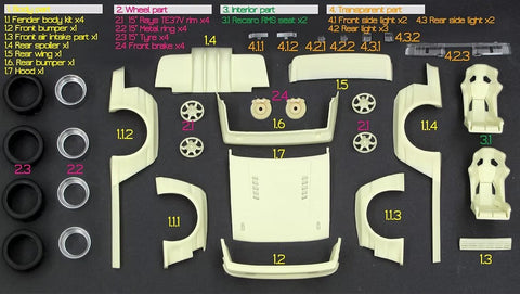 ZoomOn Z143 1/24 Pandem AE86 レビン TRD N2 パーツセット