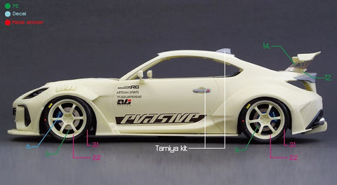 ZoomOn Z164 1/24 アーティザンスピリッツ GR86・BRZ ワイドボディパーツセット