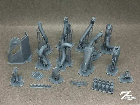 Zワークショップ Z01-001 1/12 3Dプリント フルレーシングエキゾーストキット (1/12タミヤ ドゥカティ スーパーレッジェーラ用)