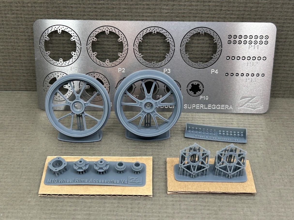 Z.workshop ドゥカティ V4R/S ホイール&ブレーキディスク Zワークショップ 1/12 ドゥカティ V4R V4S ホイール & ディスク