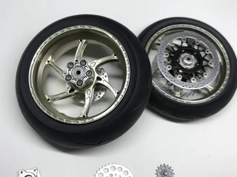 Zワークショップ Z02-002 1/12 The Forged ホイール & 3Dプリントチェーンセット (1/12 タミヤ CBR1000RR-R SP アップグレードセット用)