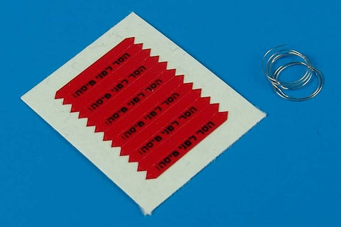 エアロボーナス 480029 1/48 飛行前点検タグ (イスラエル空軍：黒文字) 1/48スケール用