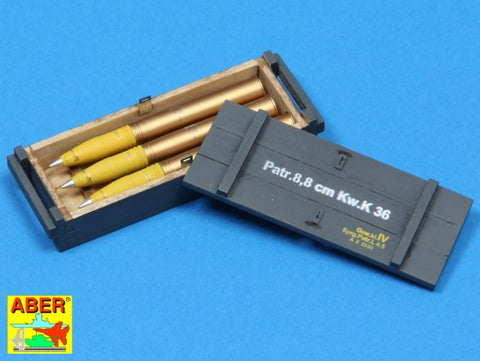 アベール 16014 1/16 タイガーI用 88ミリ 榴弾 木製弾薬箱付
