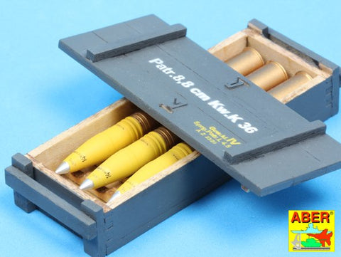 アベール 16014 1/16 タイガーI用 88ミリ 榴弾 木製弾薬箱付