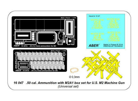 アベール 16047 1/16 .50口径 アメリカ M2重機関銃用M2A1ボックスセット 銃弾付（汎用）