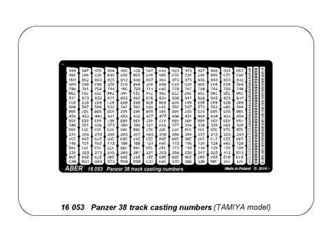アベール 16053 1/16 ドイツ 38(t)軽戦車用キャタピラ製造刻印
