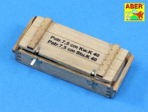 アベール 16057 1/16 ドイツ IV号戦車H/J型砲弾ケース2箱・砲弾6発