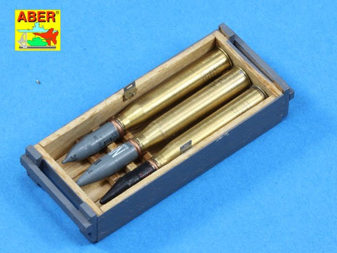 アベール 16057 1/16 ドイツ IV号戦車H/J型砲弾ケース2箱・砲弾6発
