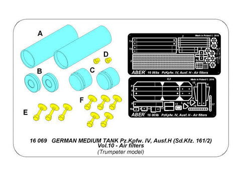 アベール 16069 1/16 ドイツ IV号戦車H型エアクリーナー（トランペッター用)