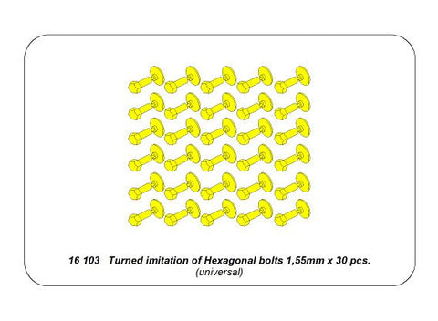 アベール 16103 1/16 六角ボルト 30個(直径1.55mm)