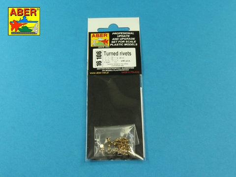 アベール 16106 1/16 リベット真鍮削り出し直径0.9mm 30個