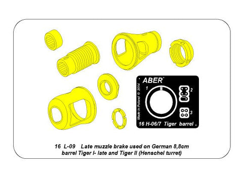 アベール 16L09 1/16 ドイツ キングタイガー ヘンシェル砲塔・タイガーI後期型用マズルブレーキ（タミヤ・トランペッター用）