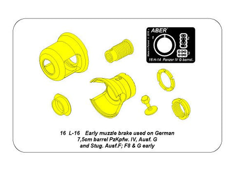 アベール 16L16 1/16 ドイツ IV号G型・III突F型用初期型マズルブレーキ(トランぺッター)
