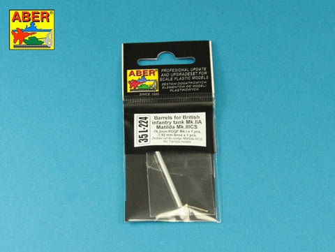 アベール 35L224 1/35 イギリス マチルダ用 CS 3インチ砲身・ベサ機銃銃身（タミヤ用）